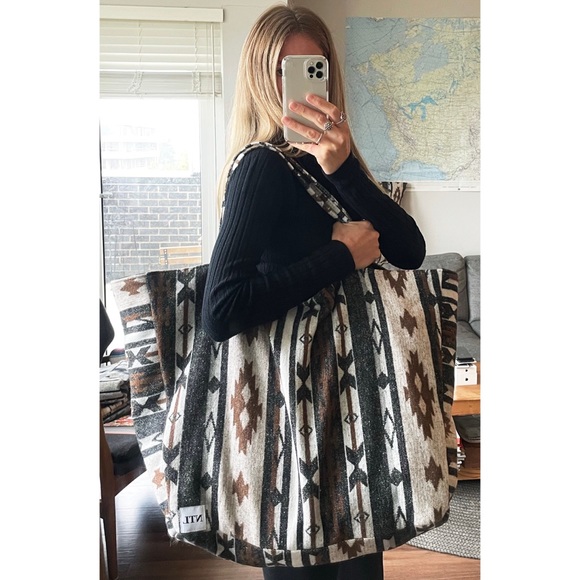 Handmade Pendleton Southwestern Shopper Tote Bag - Picture 2 of 6